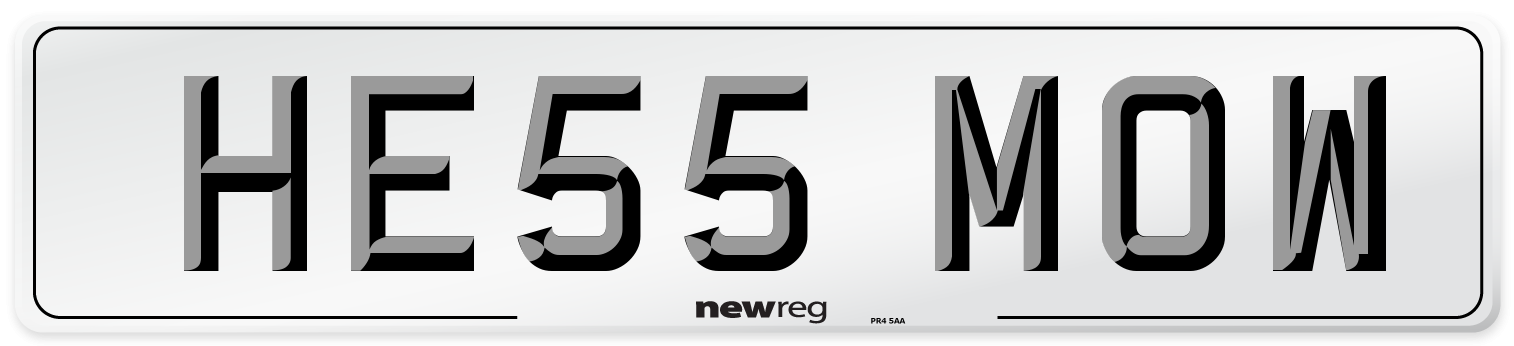 HE55 MOW Number Plate from New Reg